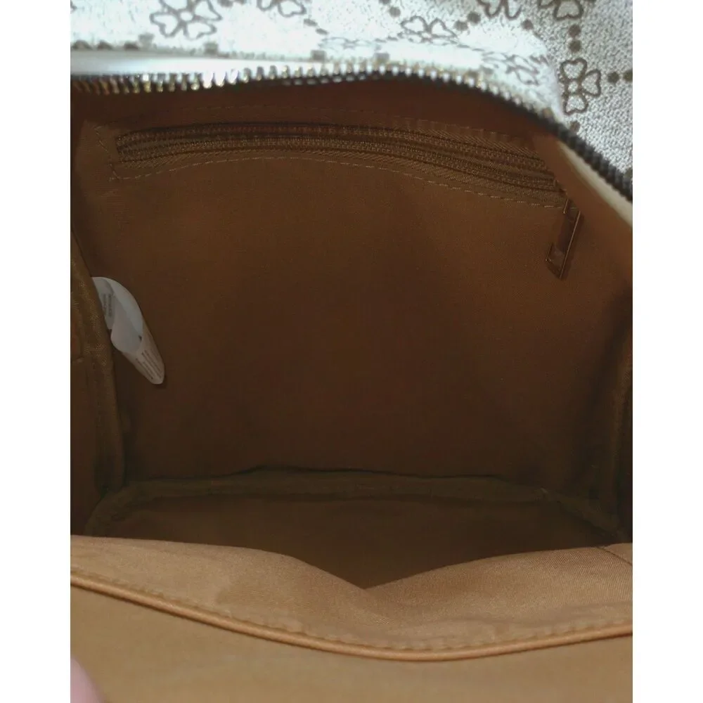 Amy Miller Backpack Wallet Set Cream Tan Floral Monogram Y2K 2 Piece Purse